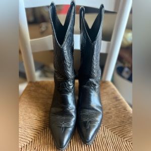 Justin Womens Size 7.5 - 8 M Black Leather Cowboy Western Boots
